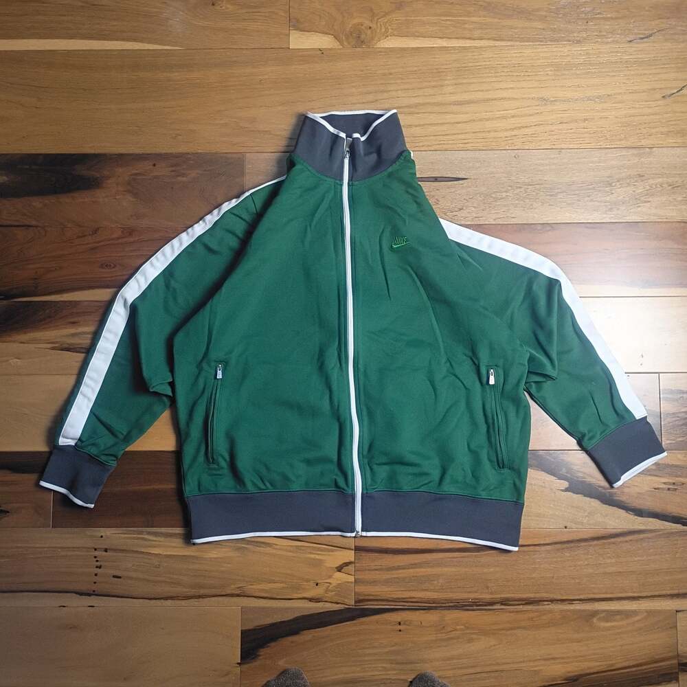 Nike Sportswear Full Zip Track Jacket Green with White Stripes size XXL